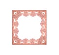 Wood picture frame brown texture with engraving flower patterns isolated on white background , clipping path Royalty Free Stock Photo