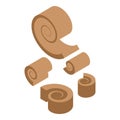 Wood pieces icon, isometric style Royalty Free Stock Photo