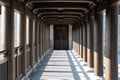 Wood pillar in chinese temple Royalty Free Stock Photo