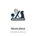 Wood plane vector icon on white background. Flat vector wood plane icon symbol sign from modern architecture and city collection Royalty Free Stock Photo