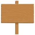Wood Plank Signage Board Stand Cartoon Vector Illustration Template