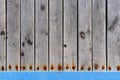 Wood planks with rusted screws texture Royalty Free Stock Photo