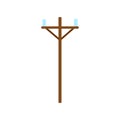 Wood power line icon. Power line flat vector design Royalty Free Stock Photo