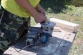 Wood processing on a framing machine,