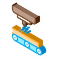 Wood processing isometric icon vector illustration