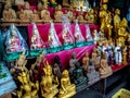 Wood products carved in the form of Buddha and deities Royalty Free Stock Photo