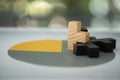 Wood puzzle toy on paper graph Royalty Free Stock Photo