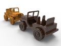 Wood retro toy cars