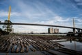 Wood in river Bangkok Royalty Free Stock Photo