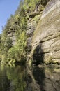 Wood and rock landscape in Bohemian Switzerland, Kammintz George rocky ravine, Saxon Switzerland National Park Royalty Free Stock Photo