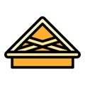 Wood roof icon vector flat