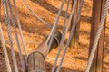 Wood and rope obstacle course equipment