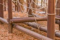 Wood and rope obstacle course equipment