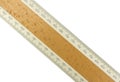 Wood ruler isolated over white Royalty Free Stock Photo