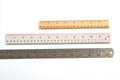 A wood ruler,Steel, plastic ruler Royalty Free Stock Photo