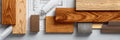 Wood Samples Arranged With Architectural Plans for Design Inspiration in Modern Interior Decor Projects Royalty Free Stock Photo