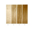 Wood samples of Balsa,Birch,Pecan and Alder Royalty Free Stock Photo