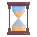 Wood sand timer icon cartoon vector. Number digital Royalty Free Stock Photo
