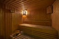 Wood sauna room Royalty Free Stock Photo