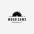 Wood saws Vintage Logo Vector, Design of Carpentry Concept, Minimalist Illustration of Wood Working