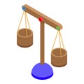 Wood scales comparison icon, isometric style Royalty Free Stock Photo