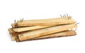 Wood scrap with sharp nails Royalty Free Stock Photo