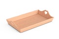 Wood Serving Tray, Kitchen Wooden Tray, Bread And Fruit Cutting Board with Handles in Shape of Hearts. 3d Rendering