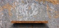 Wood shelf on brick wall. Polished cement floor. texture background. furniture.photo Royalty Free Stock Photo