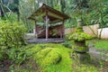 Wood Shelter at Japanese Garden Royalty Free Stock Photo