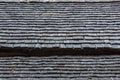 Wood shingle roof exterior detail from an old Appalachian log cabin Royalty Free Stock Photo