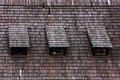 Wood shingle roof texture. Royalty Free Stock Photo