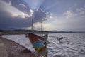 Wood Ship at lake transportation