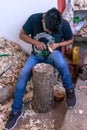 Wood shop crafts at Mitla, Mexico