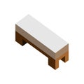 Wood Side Bed Sofa Seat 3D Isometric Furniture