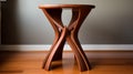 Modern Mahogany End Table With Unique Leg Design
