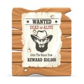 Wood sign board with wanted poster Royalty Free Stock Photo