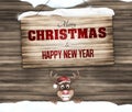 Wood sign merry christmas and happy new year Royalty Free Stock Photo