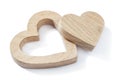 Wood simbol toys hearts isolated white