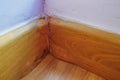 Wood skirting board became swelling because of the water damage incident occurs