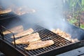 Wood smoked smoking mullet fish Royalty Free Stock Photo