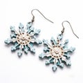 Wood Snowflake Earrings Precisionist, High Detailed, Asymmetric Designs