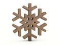 Wood snowflake symbol Royalty Free Stock Photo