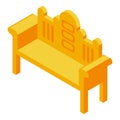 Wood sofa production icon isometric vector. Making assembly