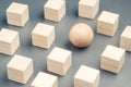 Wood Sphere in Woob Cubes Royalty Free Stock Photo