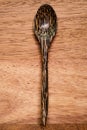 Wood spoon on wood background dark brown Royalty Free Stock Photo