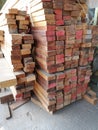 Wood stack Stacked together cross section Nature cut into pieces for decorating work or Structure Royalty Free Stock Photo