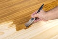 Wood Staining Closeup Royalty Free Stock Photo