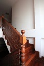 Wood staircase with parquet floor Royalty Free Stock Photo