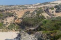 Wood stairs in Malhao beach, Vila Nova de Milfontes Royalty Free Stock Photo