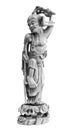 Wood statue of japan lucky god, God of prolonging life longevity Fukurokuju isolated on white background